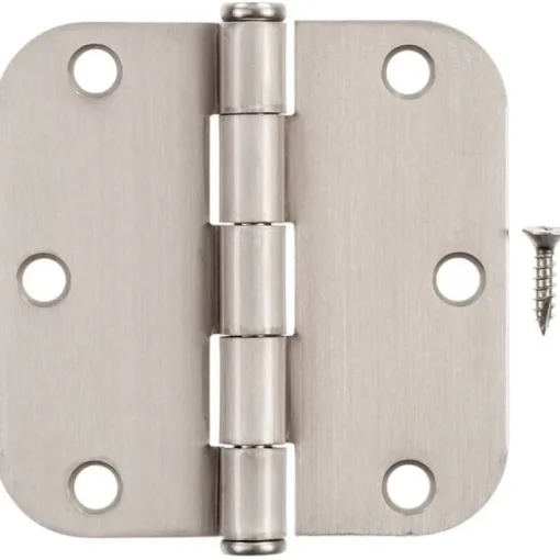 Hampton 3-1/2 in. L Satin Nickel Residential Door Hinge 12 pk
