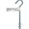 Hampton Small Zinc-Plated Silver Steel 4 in. L Clothesline Bolt Hook 80 lb. 1 pk (Pack of 10)