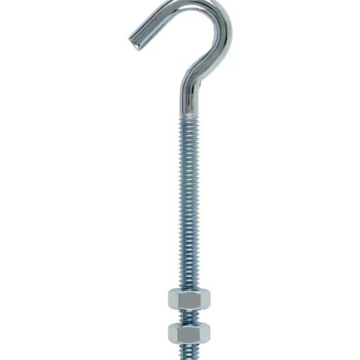 Hampton Small Zinc-Plated Silver Steel 4 in. L Clothesline Bolt Hook 80 lb. 1 pk (Pack of 10)