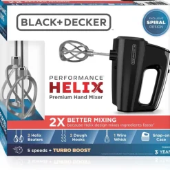 HAND MIXER 5SPD BLK/SLV