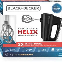 HAND MIXER 5SPD BLK/SLV