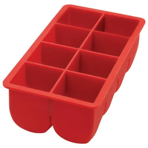 Harold Import Red Silicone Ice Cube Tray 8 cubes