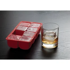 Harold Import Red Silicone Ice Cube Tray 8 cubes