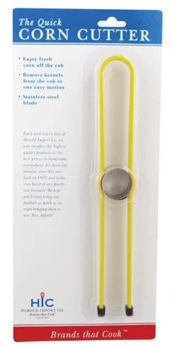 Harold Import Yellow Stainless Steel Corn Cutter