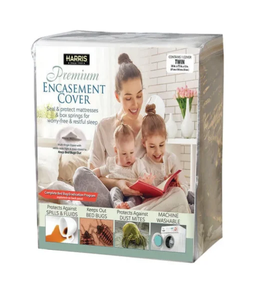 Harris Twin White Stretch-Knit Polyester Mattress Encasement Cover