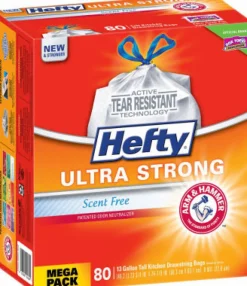 Hefty Ultra Strong 13 gal. Kitchen Trash Bags Drawstring 80 pk