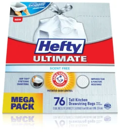 Hefty Ultra Strong 13 gal. Kitchen Trash Bags Drawstring 80 pk