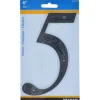 Hillman 6 in. Black Plastic Nail-On Number 5 1 pc (Pack of 3)