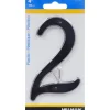 Hillman 4 in. Black Plastic Nail-On Number 2 1 pc (Pack of 10)
