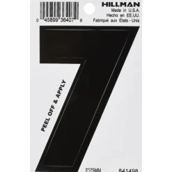 Hillman 3 in. Black Vinyl Self-Adhesive Number 7 1 pc (Pack of 6)