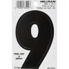 Hillman 3 in. Black Vinyl Self-Adhesive Number 9 1 pc (Pack of 6)