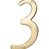 Hillman 4 in. Gold Brass Nail-On Number 3 1 pc (Pack of 3)