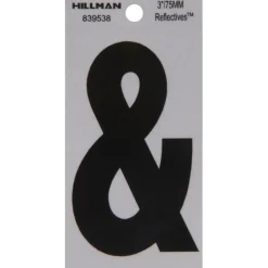 Hillman 3 in. Reflective Black Mylar Self-Adhesive Special Character Ampersand 1 pc (Pack of 6)