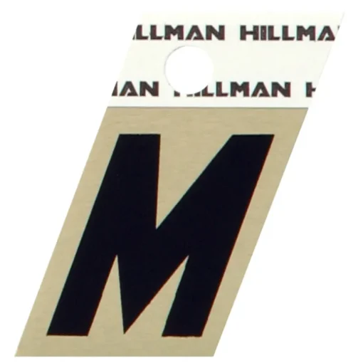 Hillman 1.5 in. Reflective Black Metal Self-Adhesive Letter P 1 pc (Pack of 6)