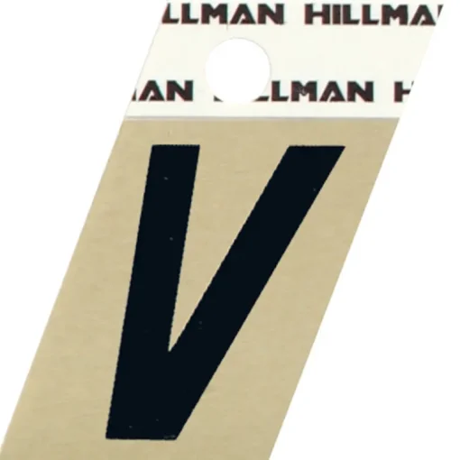 Hillman 1.5 in. Reflective Black Metal Self-Adhesive Letter A 1 pc (Pack of 6)