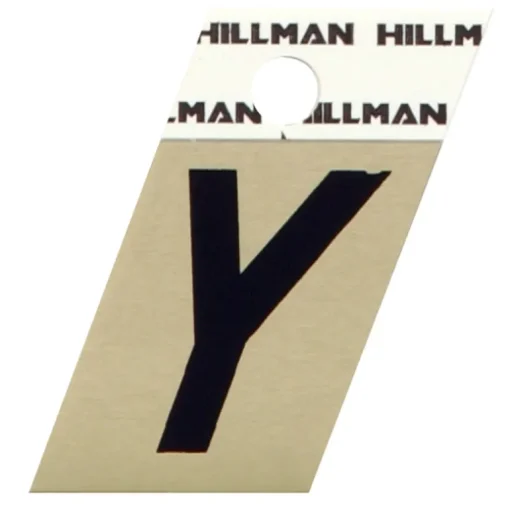 Hillman 1.5 in. Reflective Black Metal Self-Adhesive Letter Yes 1 pc (Pack of 6)