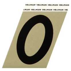 Hillman 3 in. Reflective Black Metal Self-Adhesive Number 0 1 pc (Pack of 3)