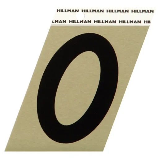 Hillman 3 in. Reflective Black Metal Self-Adhesive Number 0 1 pc (Pack of 3)