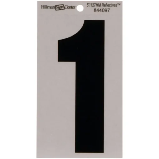 Hillman 3 in. Reflective Black Metal Self-Adhesive Number 4 1 pc (Pack of 3)