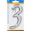 Hillman 4 in. Reflective Silver Plastic Nail-On Number 3 1 pc (Pack of 3)