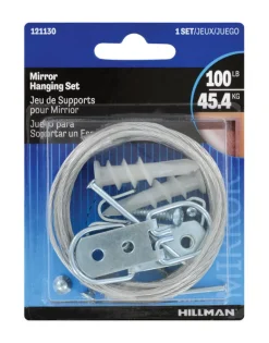 Hillman AnchorWire 100 lbs. Capacity Silver Extra Heavy Mirror Holder Kit 4-13/16 L in. (Pack of 5)