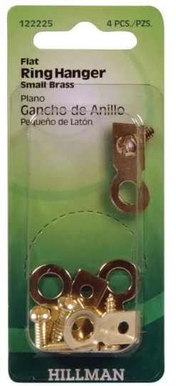 Hillman AnchorWire Brass-Plated Small Ring Hanger 1 lb 4 pk