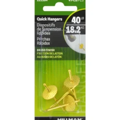 Hillman AnchorWire Brass-Plated One Piece Quick Hanger 40 lb. 4 pk (Pack of 10)
