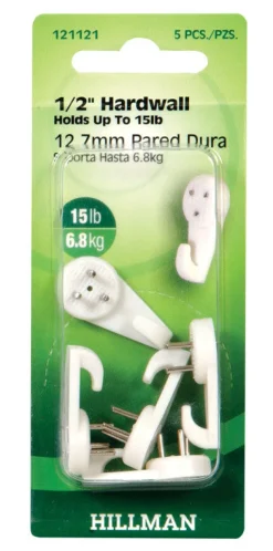 Hillman AnchorWire Plastic Coated Hardwall Picture Hook 15 lb. 5 pk (Pack of 10)