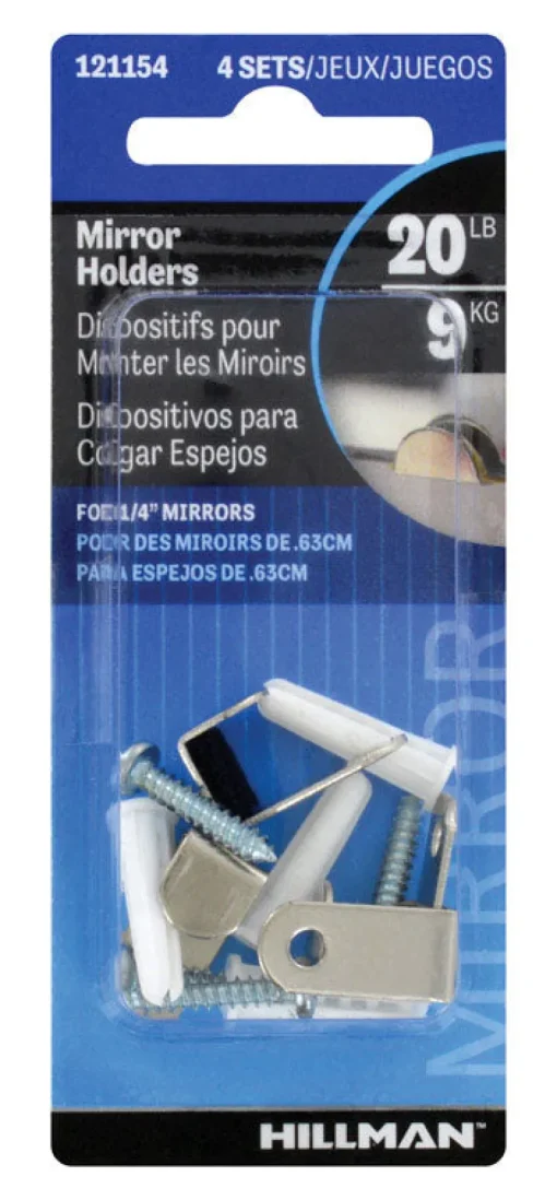 Hillman AnchorWire Silver Hidden Mirror Holder 20 lb. 2 pk (Pack of 10)