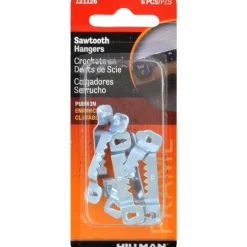 Hillman AnchorWire Steel Zinc Silver Push Pin Self-Leveling Hanger 6 pk Steel (Pack of 10)