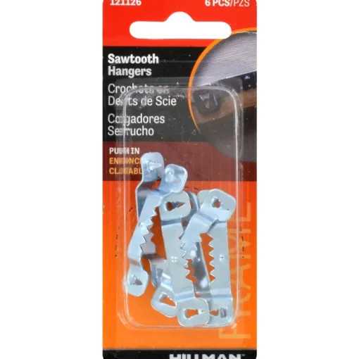 Hillman AnchorWire Steel Zinc Silver Push Pin Self-Leveling Hanger 6 pk Steel (Pack of 10)