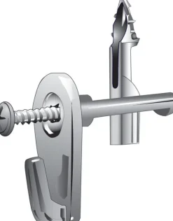 Hillman Brass Braided Wire Extra Heavy Duty Mega Hook Kit 75 lbs. with Built-In Wall Toggle Anchor