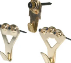 Hillman Elite Brass-Plated Classic Picture Hanging Set 10 lb. 32 pk (Pack of 5)