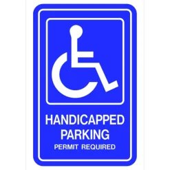 Hillman English Blue Handicap Sign 18 in. H X 12 in. W (Pack of 5)