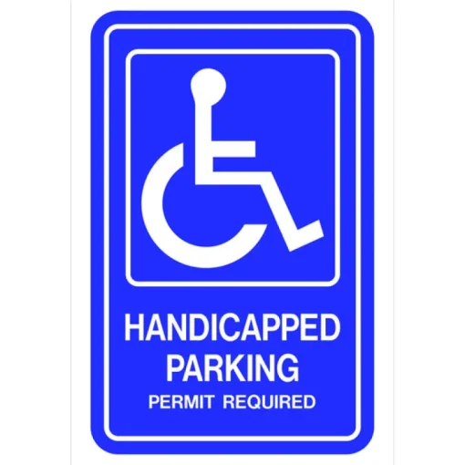 Hillman English Blue Handicap Sign 18 in. H X 12 in. W (Pack of 5)