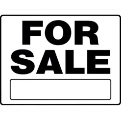 Hillman English White For Sale Sign 20 in. H X 24 in. W (Pack of 6)