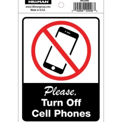 Hillman English White Safety Decal 6 in. H X 4 in. W (Pack of 6)