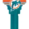 Hillman Miami Dolphines Painted Key House/Office Universal Key Blank Single sided (Pack of 6)