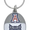 Hillman Univerity of Arizona Metal Silver Decorative Key Chain (Pack of 3)