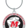 Hillman University of Maryland Metal Black/White Key Chain (Pack of 3)