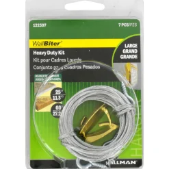 Hillman WallBiter Brass-Plated Heavy Duty Picture Hook Kit 60 lb 1 pk