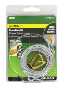 Hillman WallBiter Brass-Plated Heavy Duty Picture Hook Kit 60 lb 1 pk