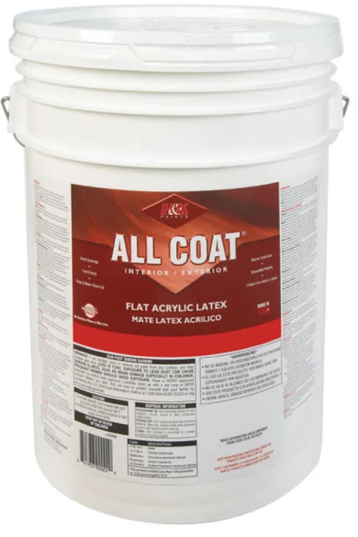 H&K Paint Company Acrylic Latex Paint Interior/Exterior Flat Basic White 5 Gl