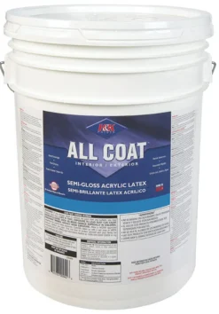 H&K Paint Company Acrylic Latex Paint Interior/Exterior Semi Gloss Basic White 5 Gl