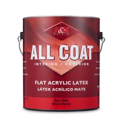 H&K Paints All-Coat Flat Basic White Acrylic Latex Paint Indoor/Outdoor 1 gal. (Pack of 4)