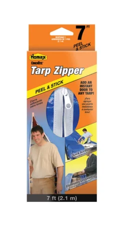 Homax Cinchtite Peel & Stick Tarp Zipper, 7 ft.