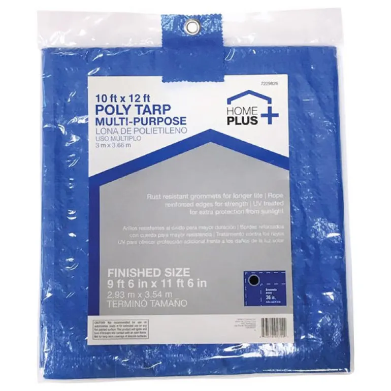 Home Plus 10 ft. W X 12 ft. L Light Duty Polyethylene Tarp Blue