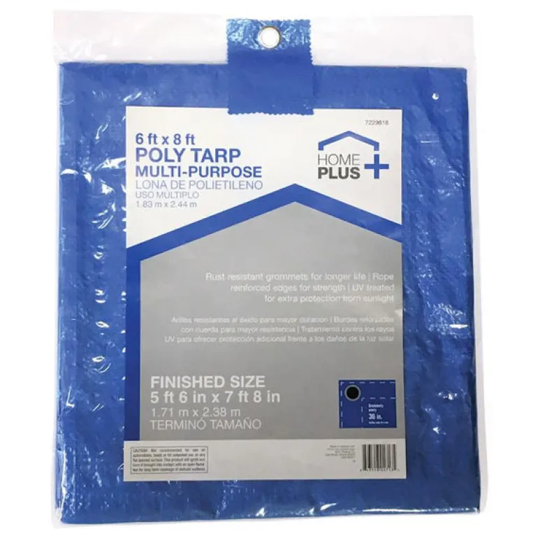 Home Plus 6 ft. W X 8 ft. L Light Duty Polyethylene Tarp Blue