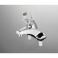 Home Plus Chrome Traditional Centerset Bathroom Sink Faucet 4 in.