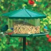 Homestead Triple Bin Bird Feeder Acrylic 3 Compartment 11-1/2 Lbs. Hunter Green